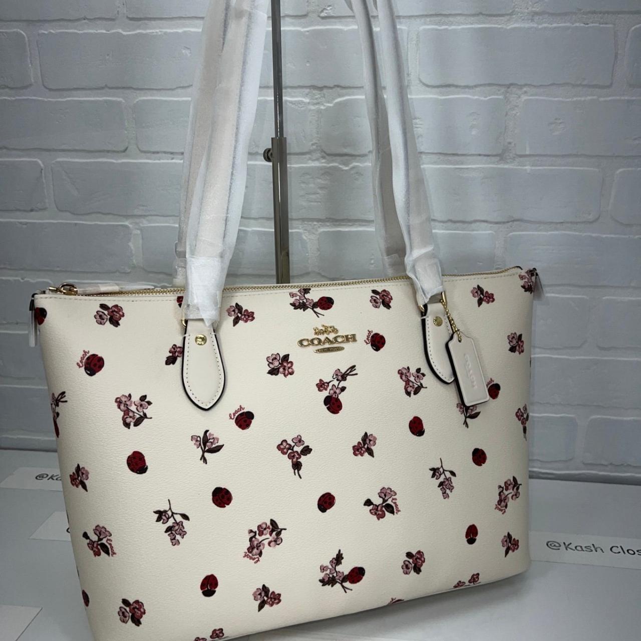 Coach Gallery Tote With Ladybug Floral Print Chalk | Depop