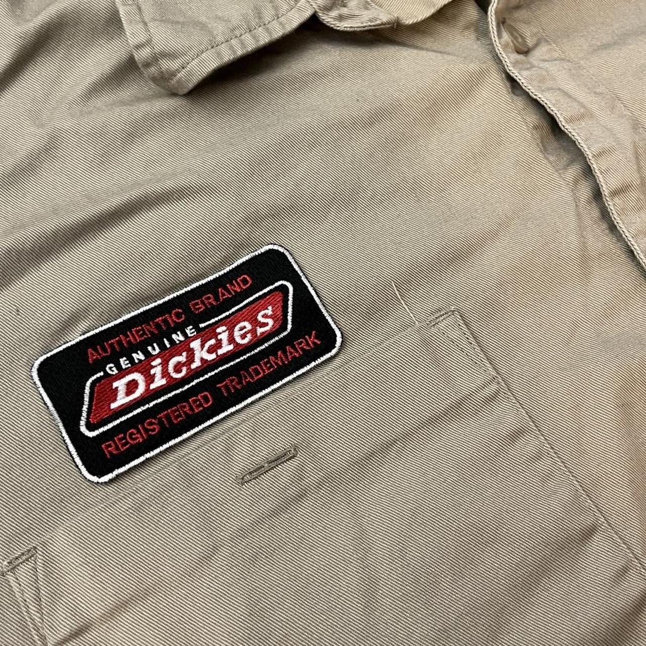 Vintage 90s Dickies embroidered two tone button... - Depop