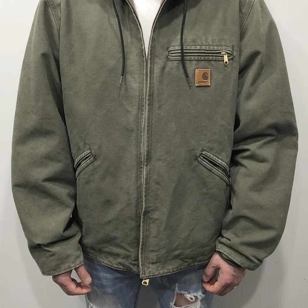 Mens green carhartt on sale jacket