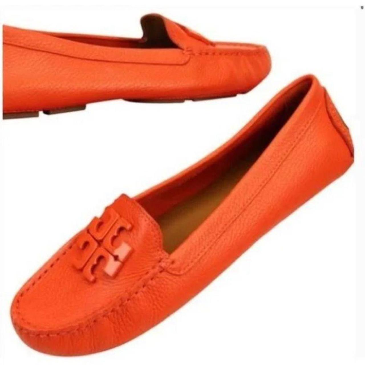 Tory Burch Women's Orange Loafers | Depop