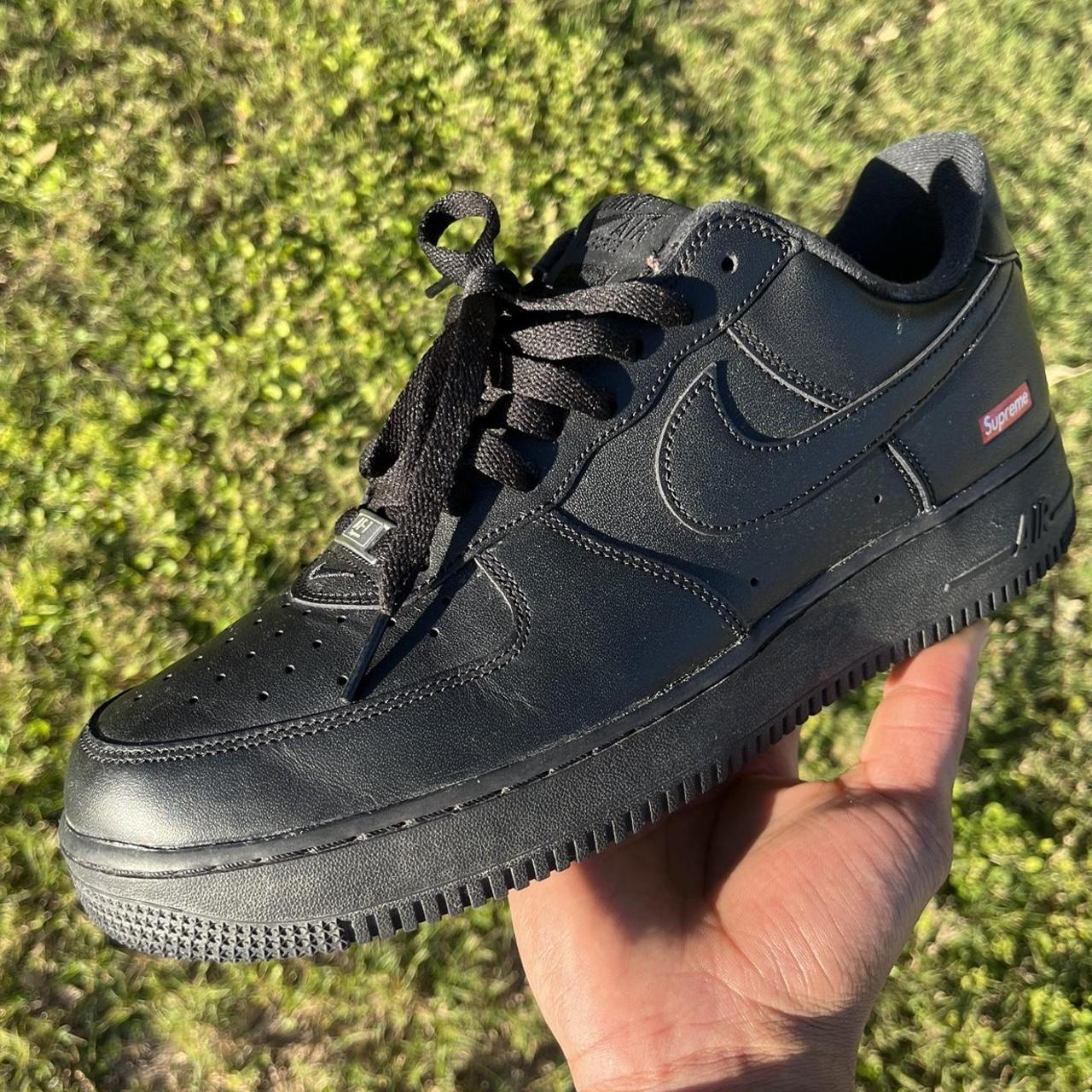 Leather Nike Air Force 1 Supreme Black Men's Sneakers