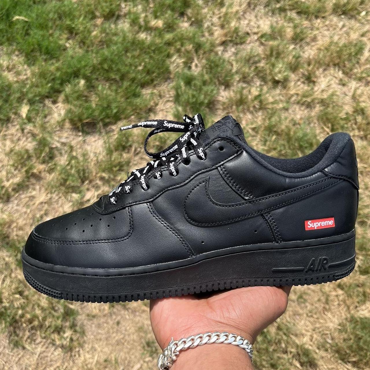 Leather Nike Air Force 1 Supreme Black Men's Sneakers