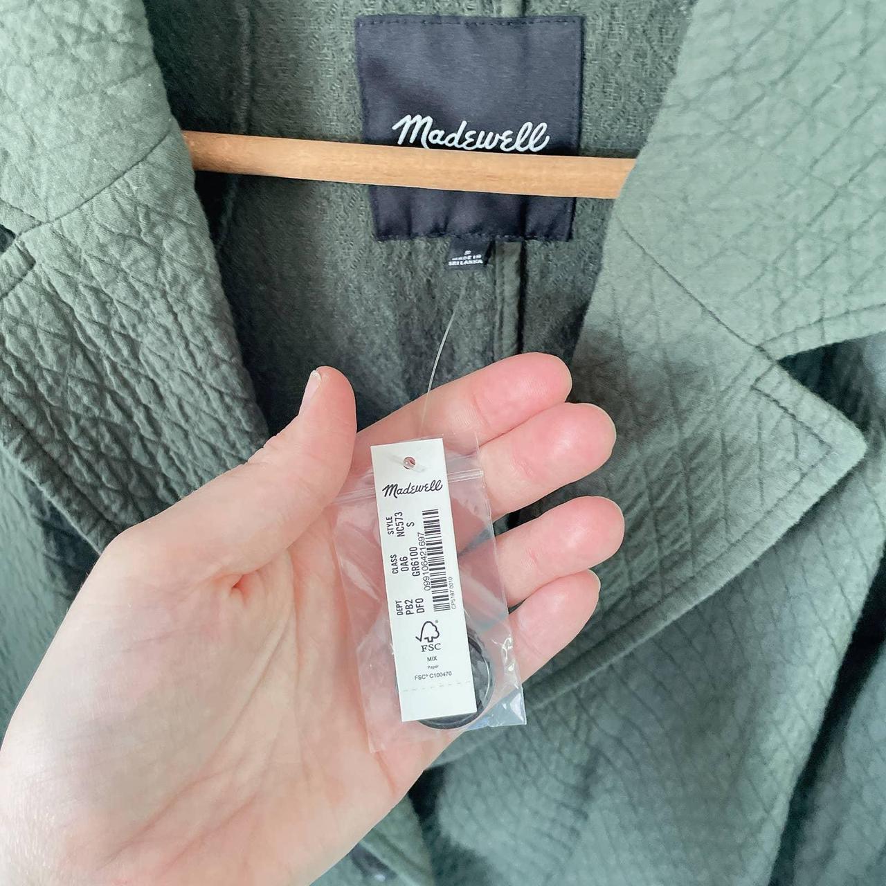 Madewell Diamond Jacquard Shaw Blazer Olive Green... - Depop