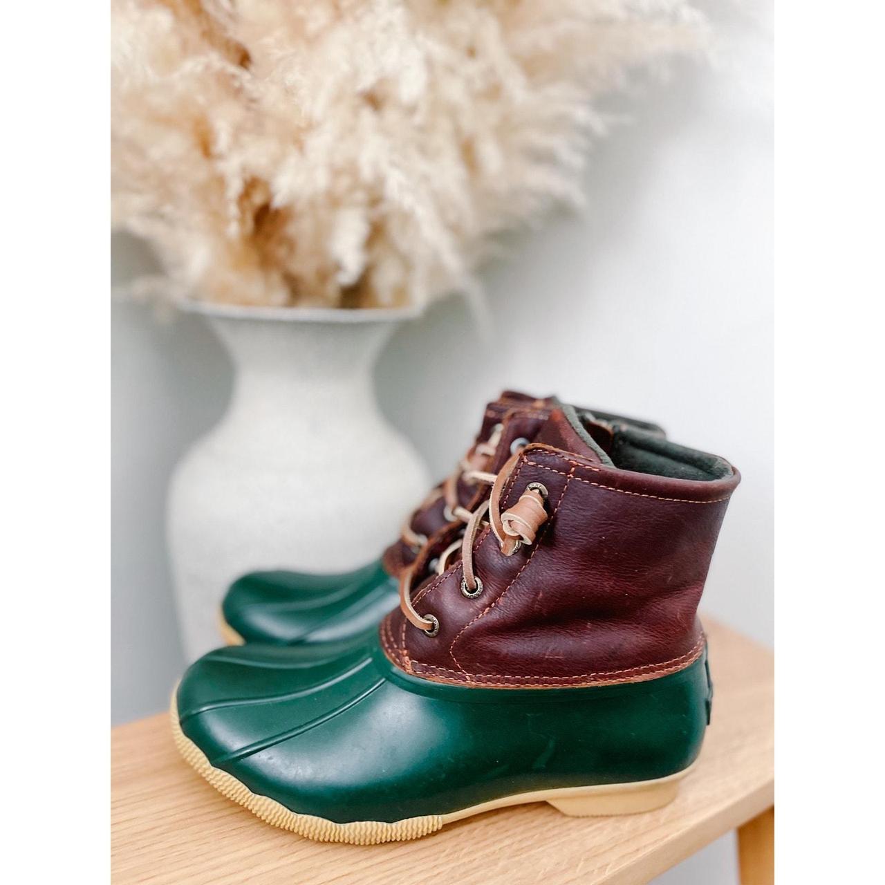 Green sperry rain boots best sale