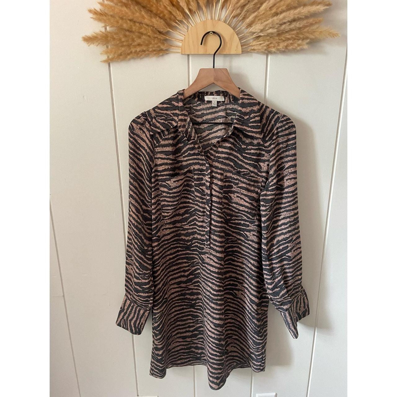 Joie Talma Zebra Print Shirt Dress. Depop