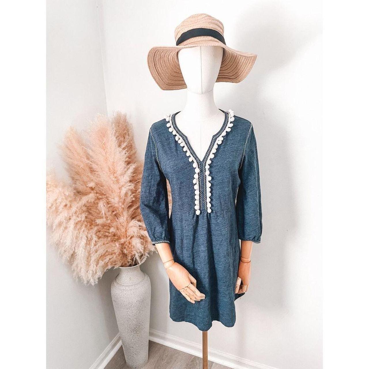 Boden Carina Pom Pom Tunic Dress Size 6 Navy. Depop