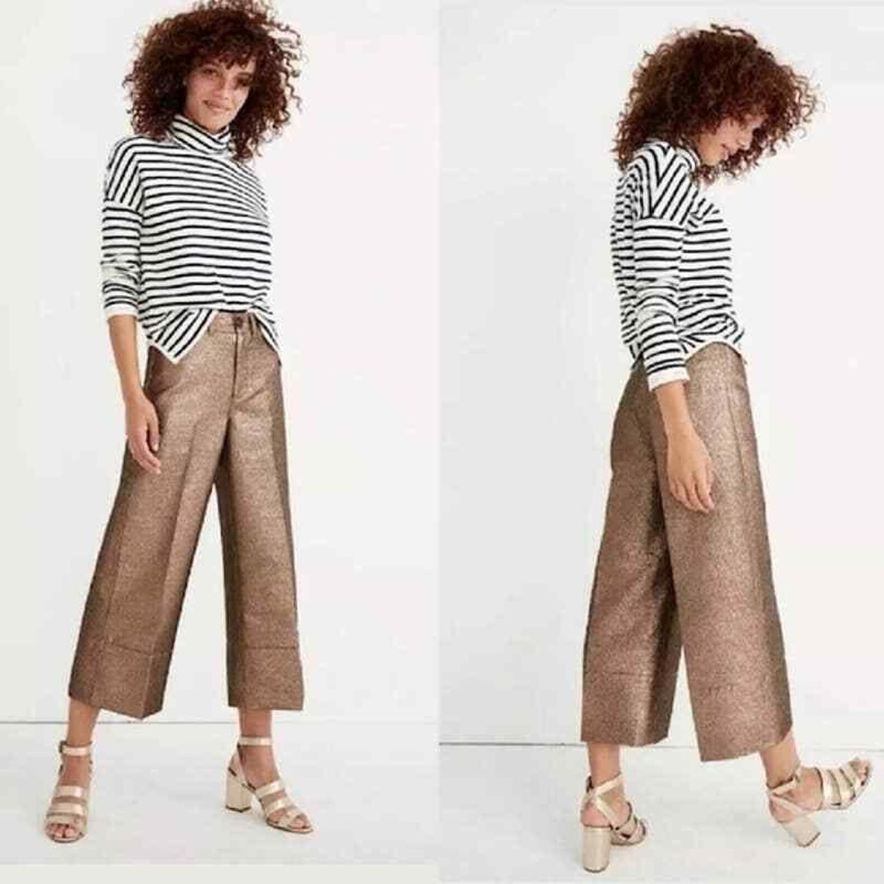 Capri Pants Madewell Gold Pants NEW MADEWELL Emmette Wide Leg