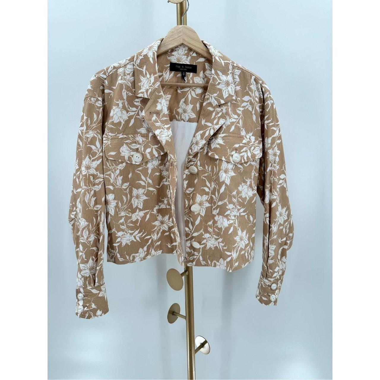 RAG & BONE Jessie selling Floral Print Linen Blend Shirt Jacket