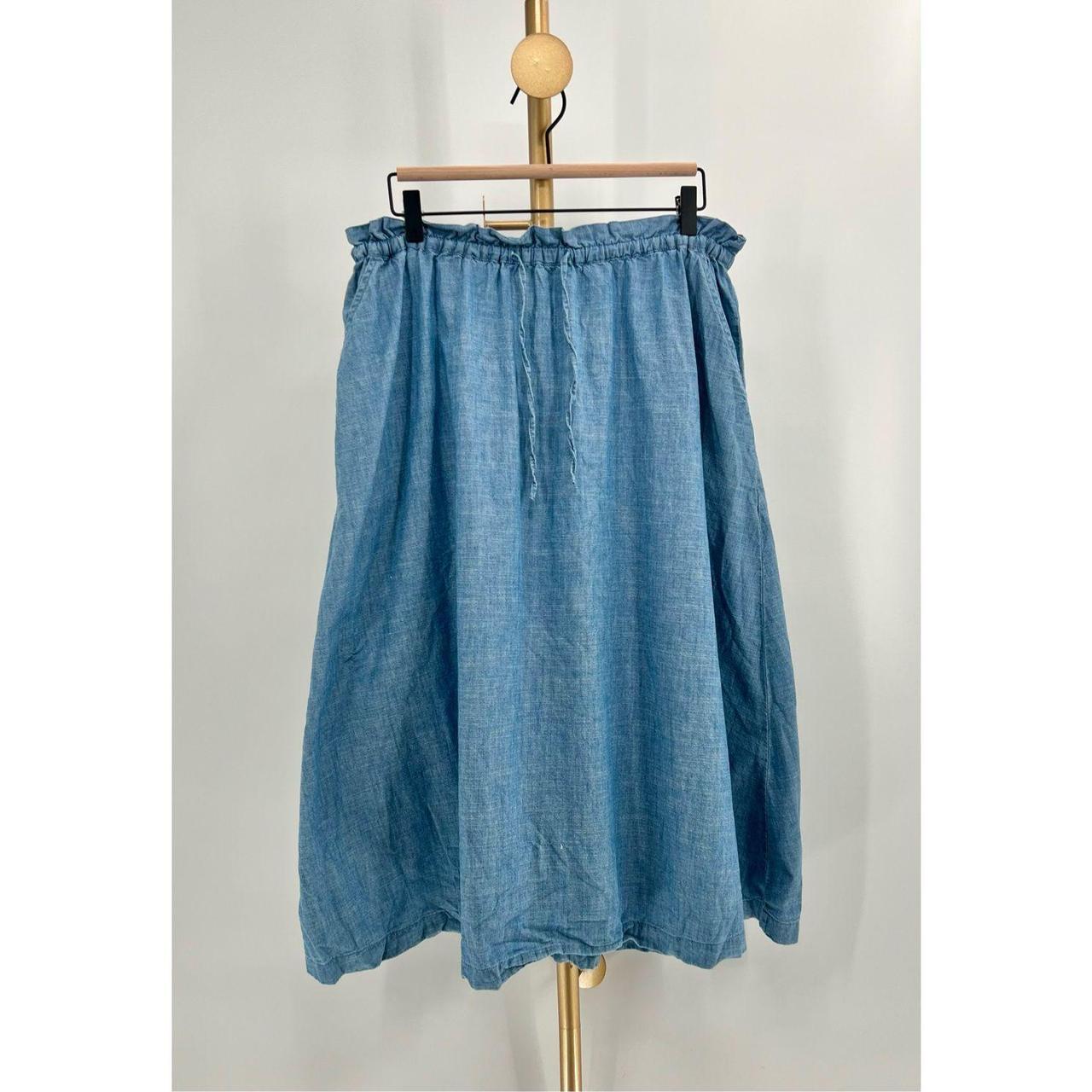 Denim Chambray J Crew Denim Wrap Skirt CREW Light Blue Chambray