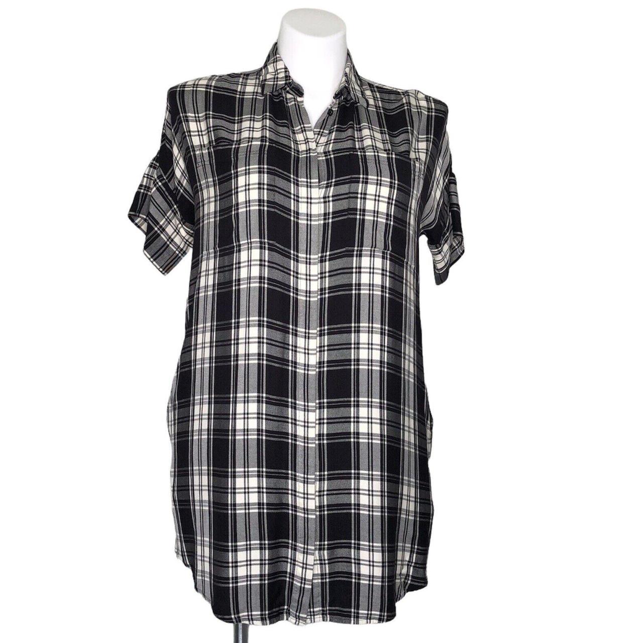 MADEWELL Courier Shirt Dress Gordon Plaid Black. Depop