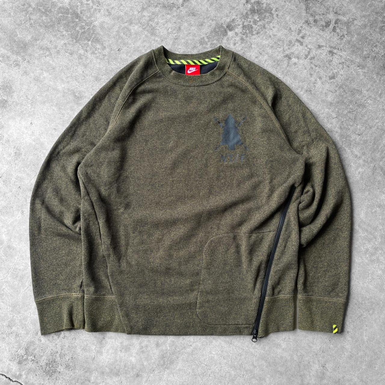 Vintage Nike Crewneck Nike Running Olive Green Depop