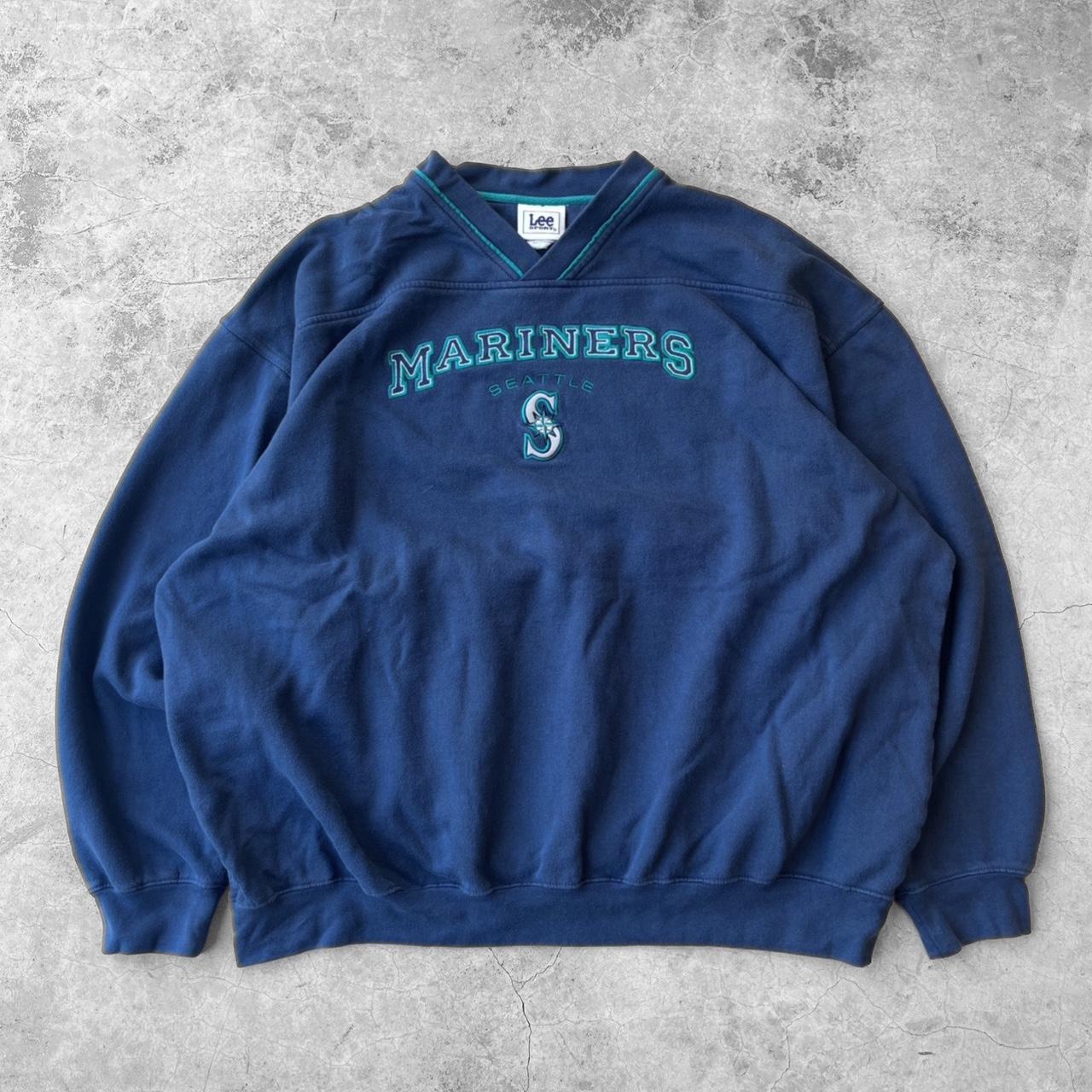 Vintage Mariners MLB Dark blue 90’s Crewneck Size-... - Depop
