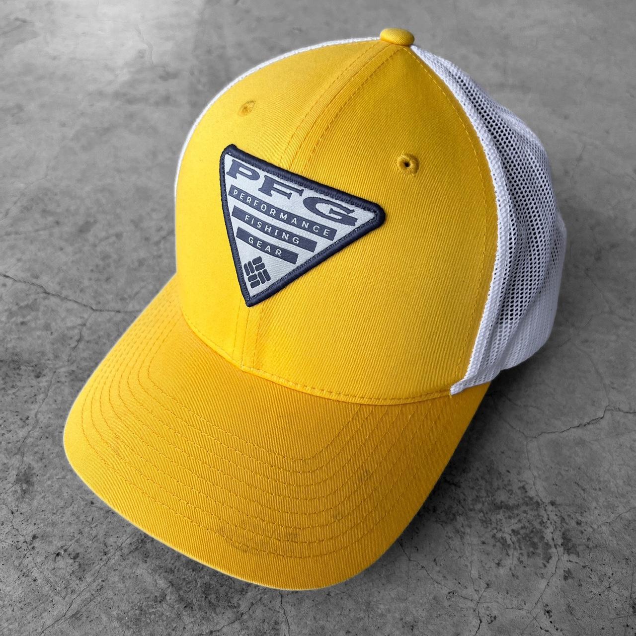 Modern Yellow Columbia PFG Snapback Hat Size - - Depop