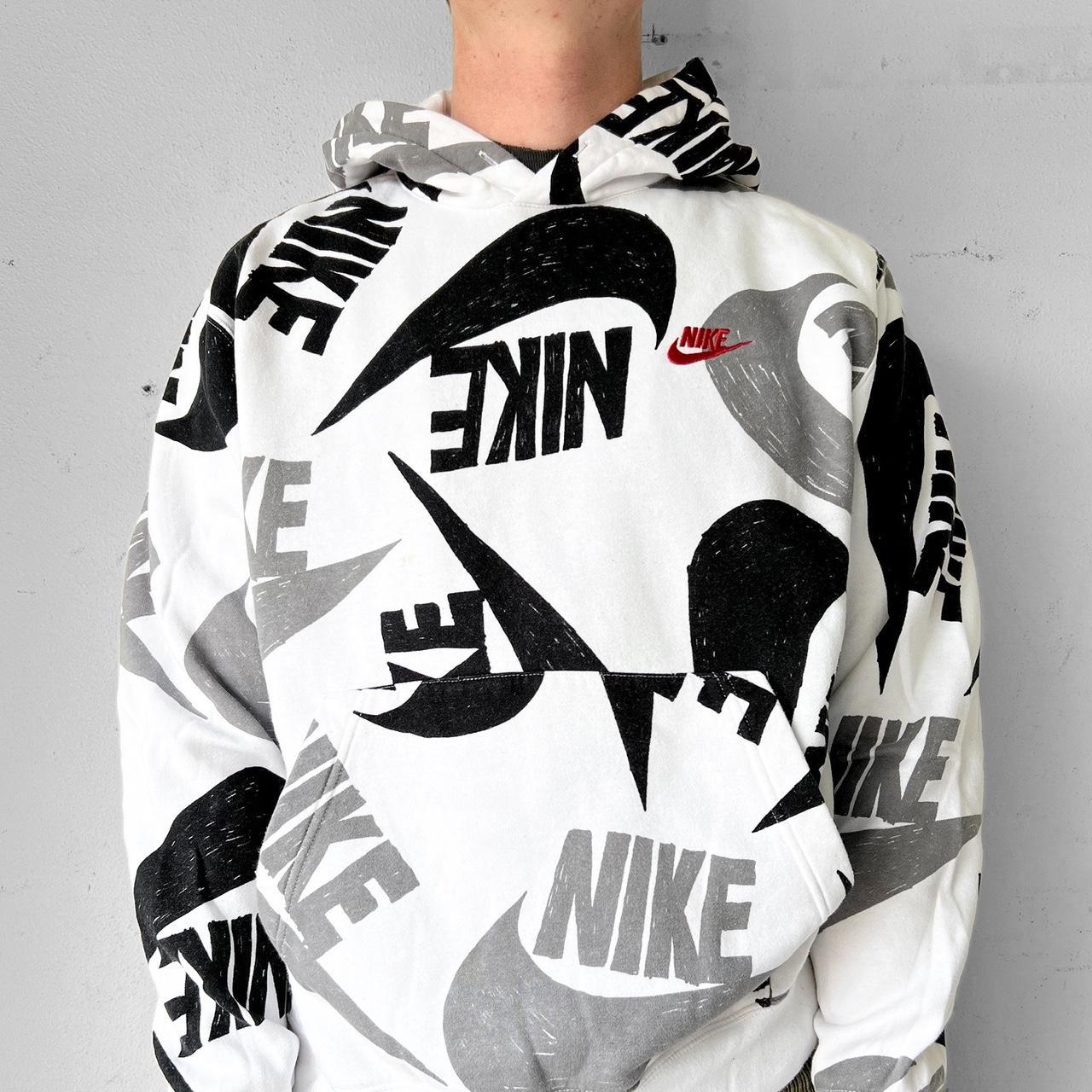 Vintage Nike Swoosh AOP Hoodie Size-