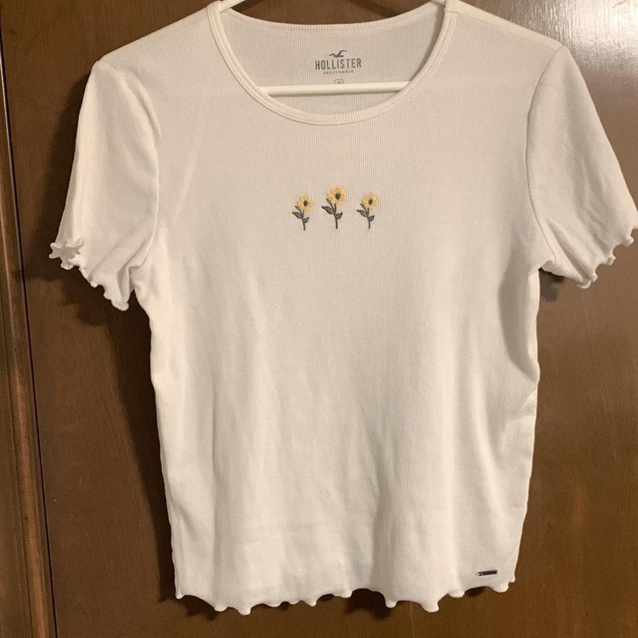 Hollister Embroidered Sunflower Crop Top,