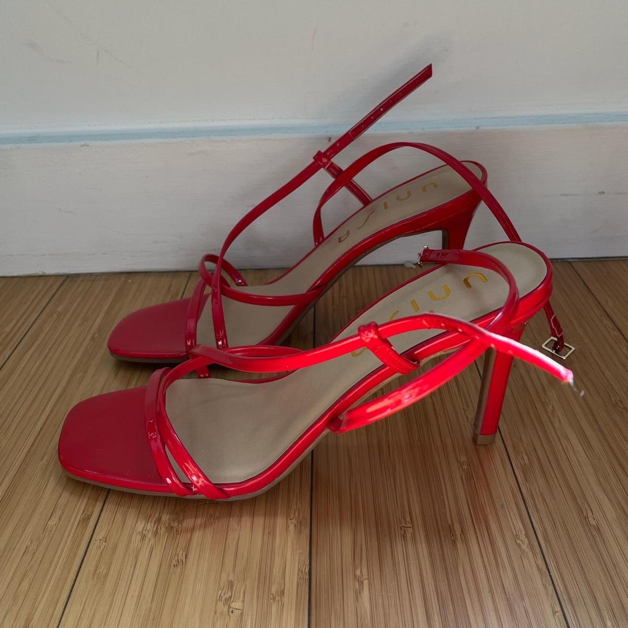 unisa red farsi sandal 3” stiletto heel worn for... - Depop