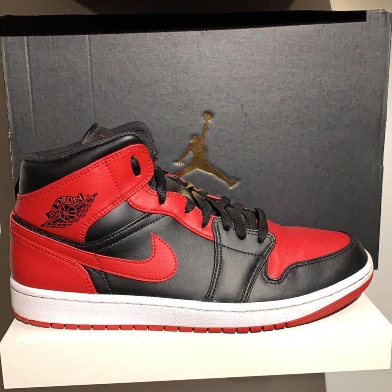 Jordan 1 Mid Banned, great condition like new only a... - Depop