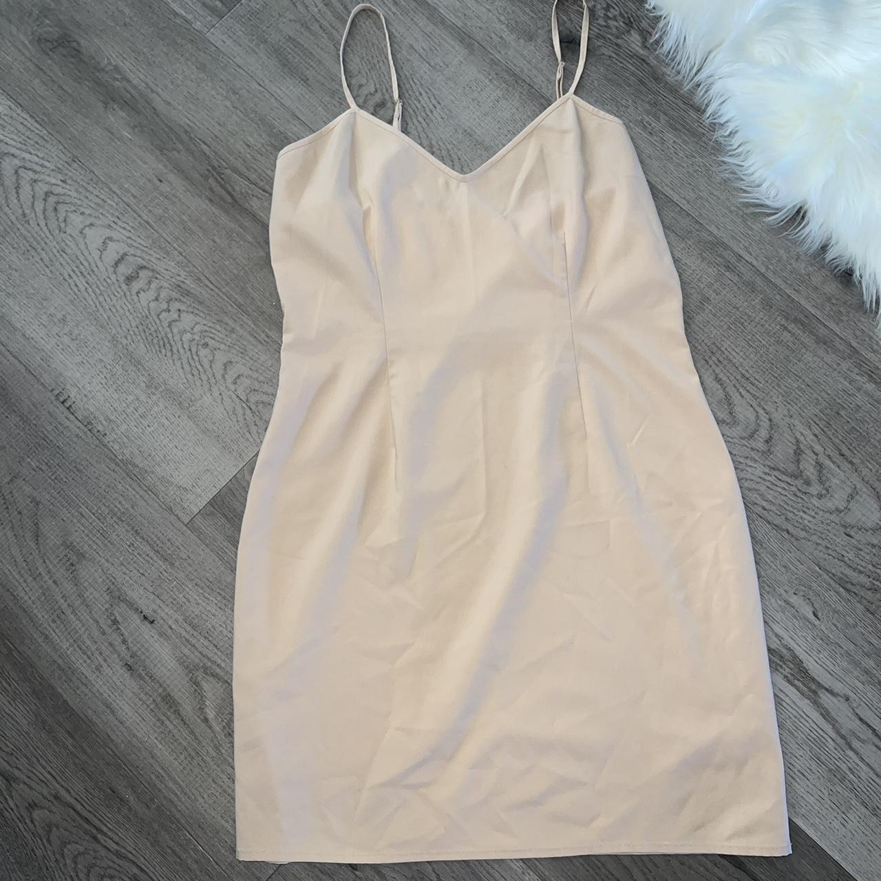 L'Agence Women's Tan Dress | Depop