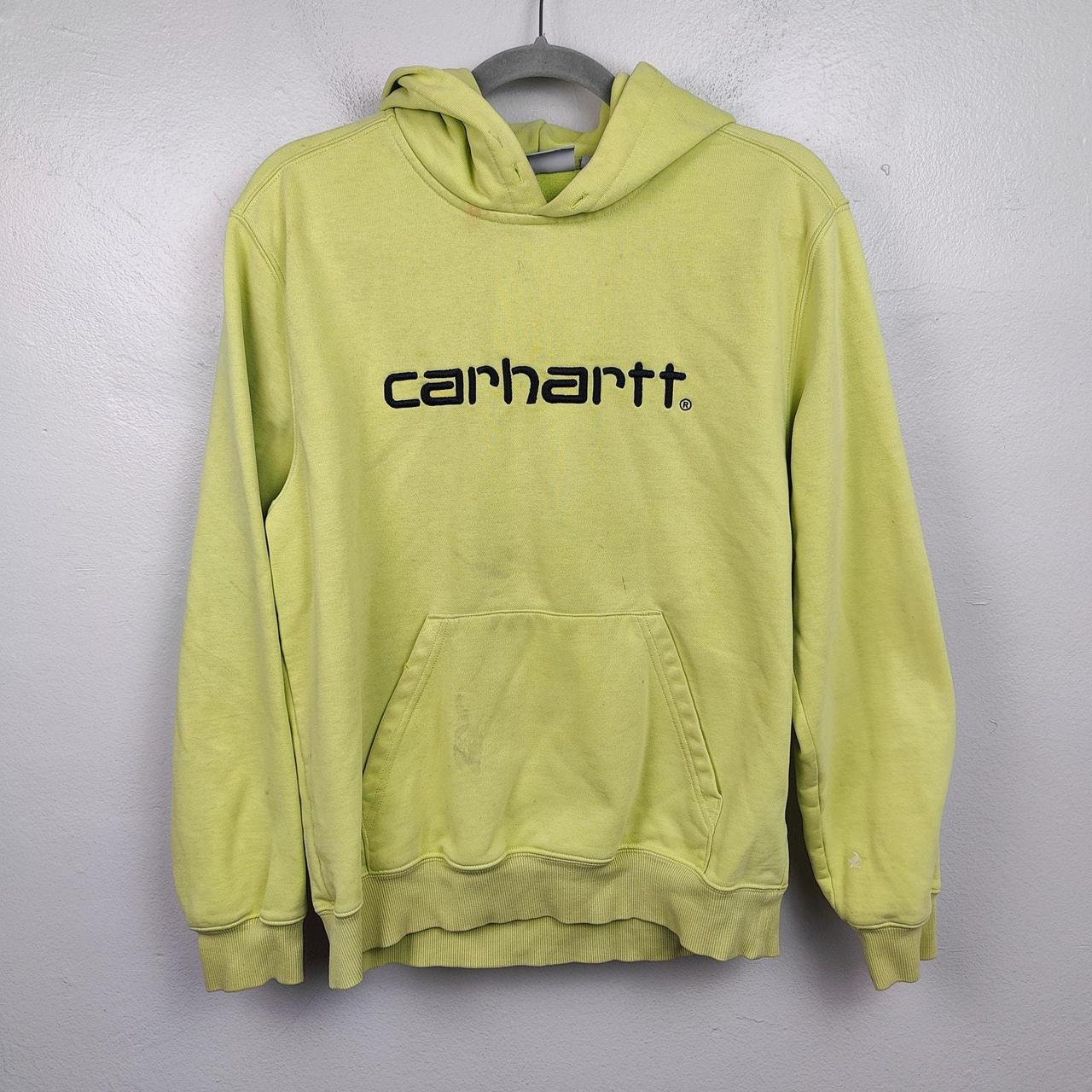 Carhartt WIP Hoodie Mens Small Neon Green Hooded. Depop