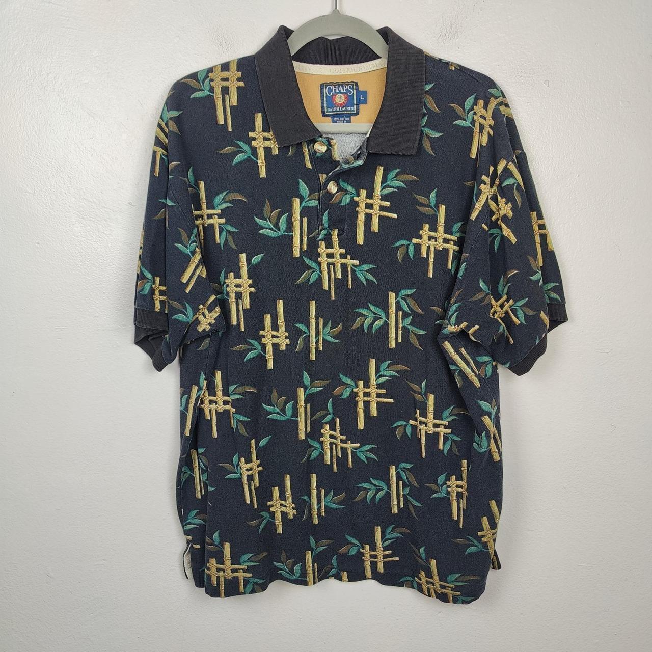 Chaps Men's Polo shirt - Black/Green - L – Vintag… - image 1