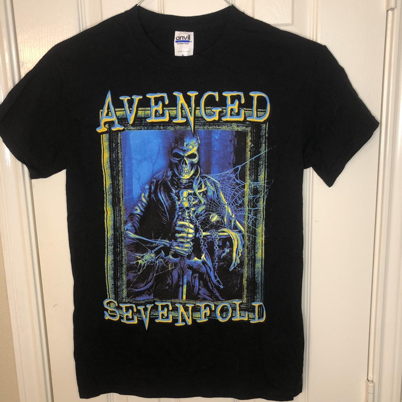 Avenged Sevenfold Y2K Vintage Black Tour Shirt Size... - Depop