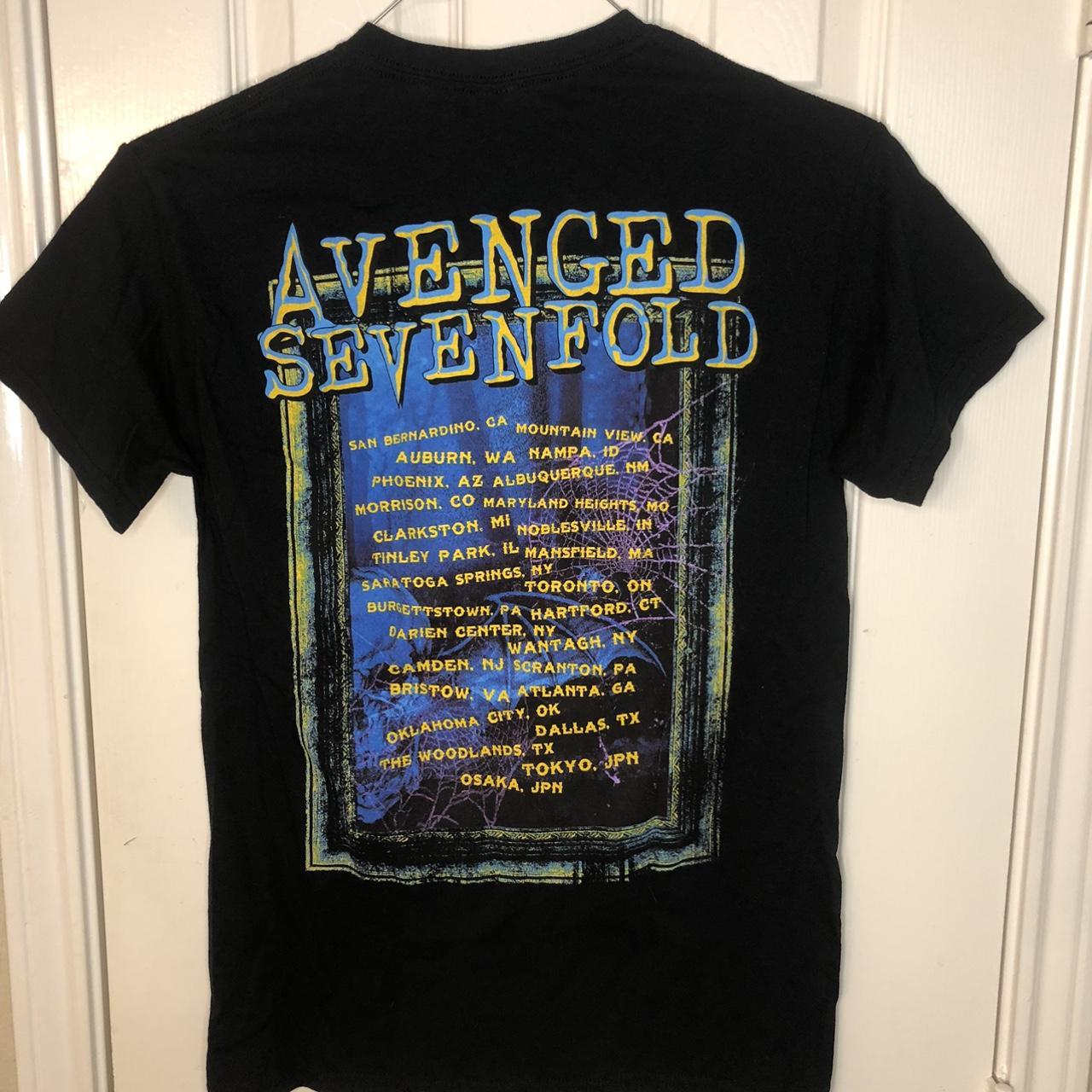 Avenged Sevenfold Y2K Vintage Black Tour Shirt Size... - Depop