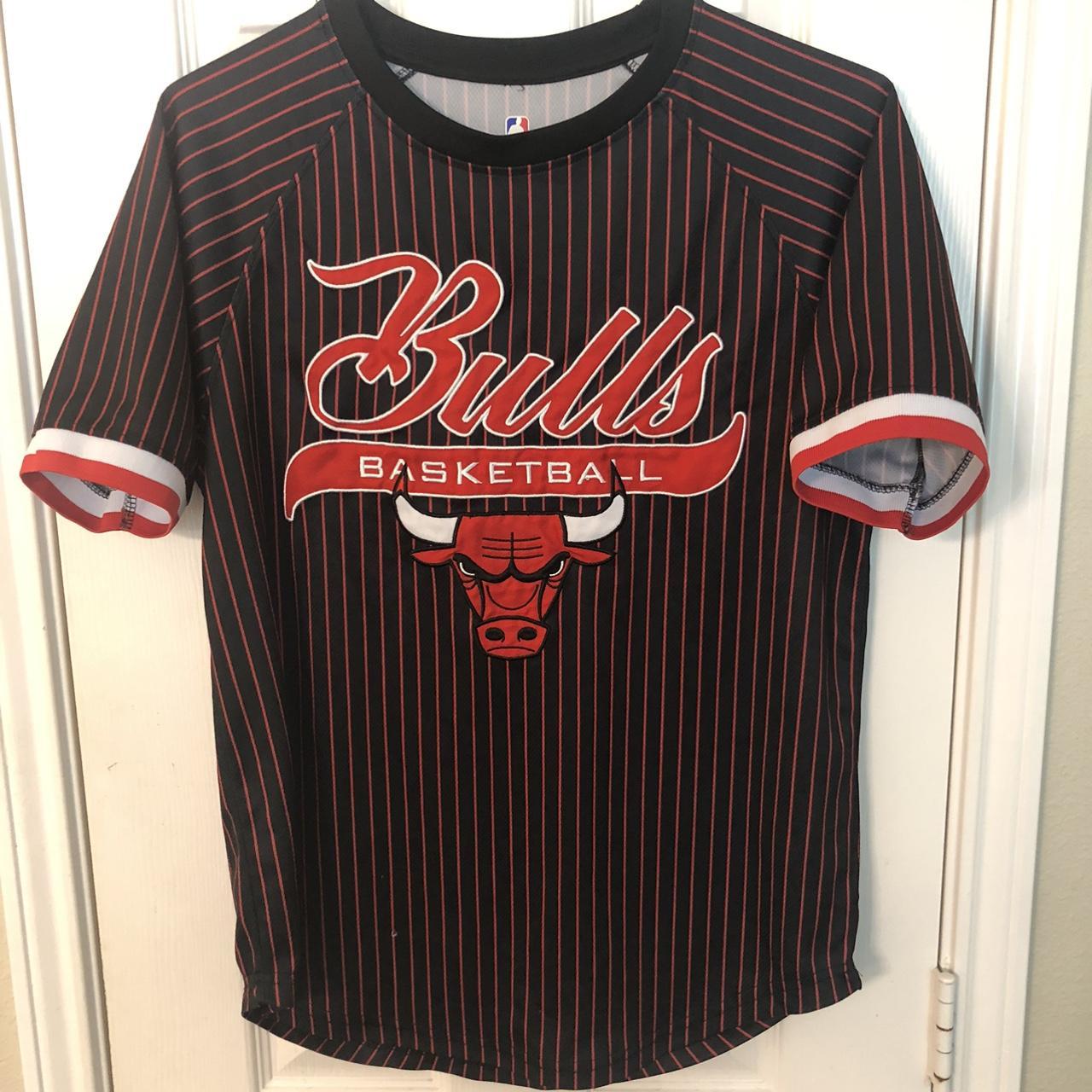 Chicago Bulls NBA Baseball Jersey Black T-Shirt