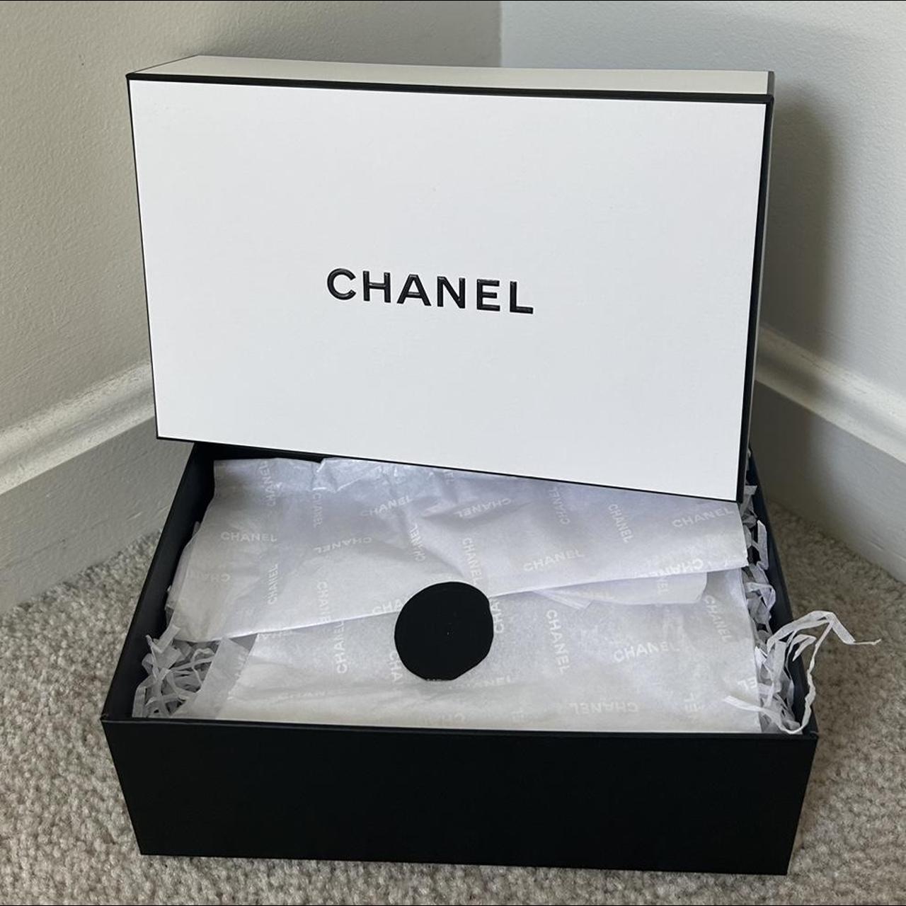 CHANEL White Black Gift Box Chanel Branded Tissue Paper 8.75 x 8.75 x 4