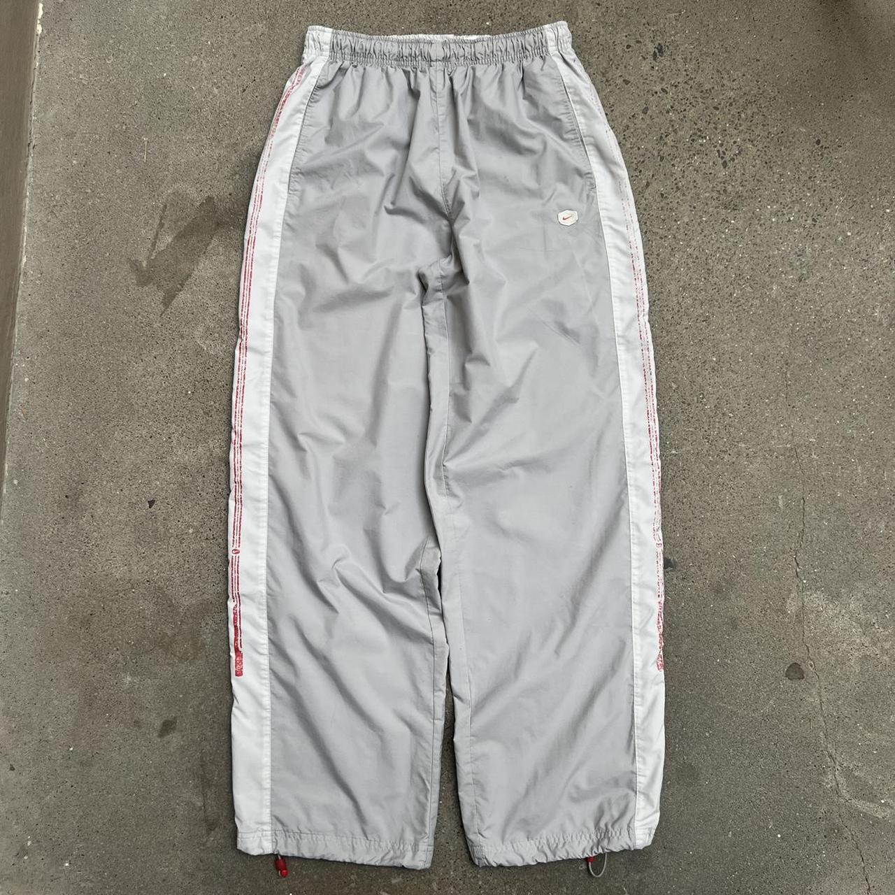 Nike Men's Grey and Red Joggerstracksuits Depop