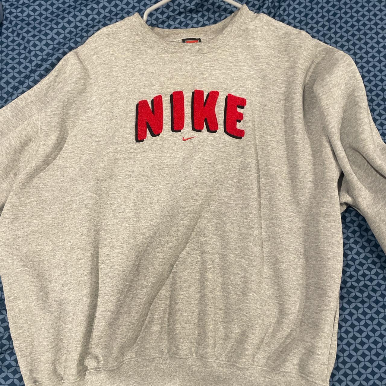 Vintage grey Nike crewneck. Small tear on the... - Depop