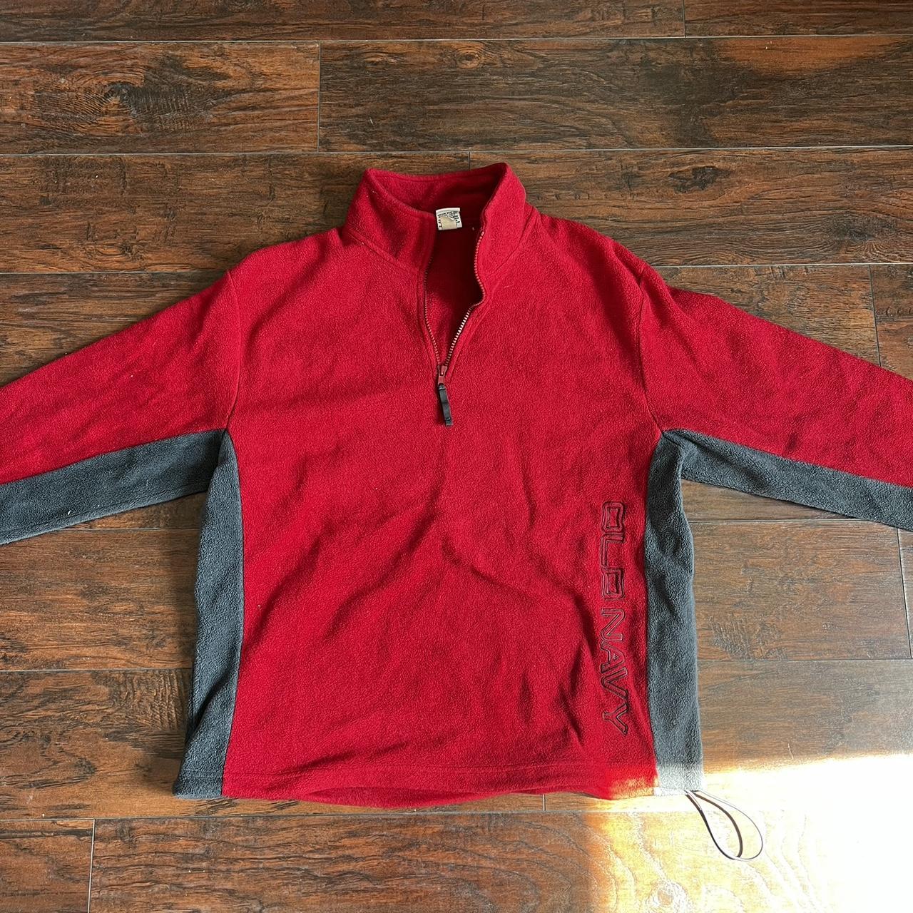 old navy quarter zip fleece red Large Depop