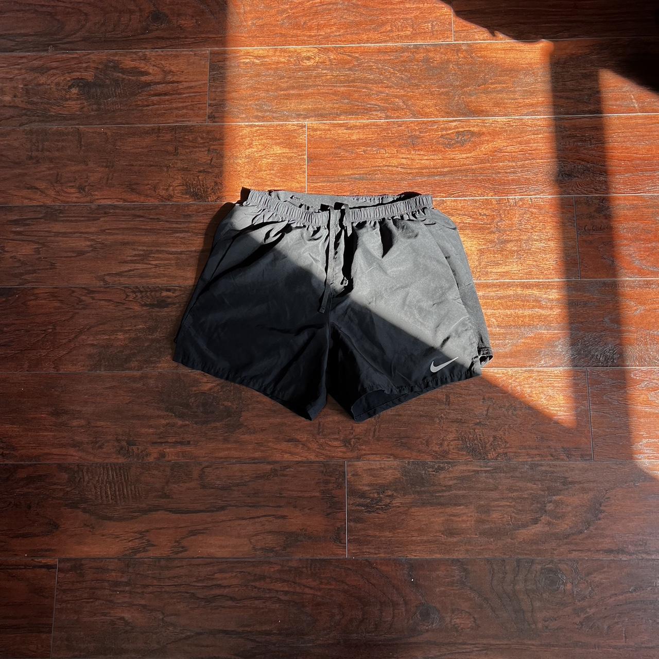 mens nike running shorts black lining cut medium Depop