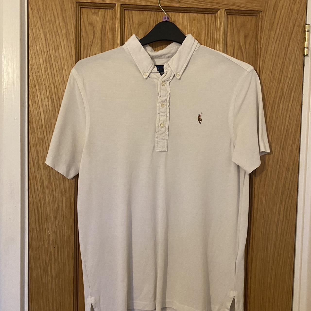 Men’s Ralph Lauren white polo 8/10 condition,... - Depop