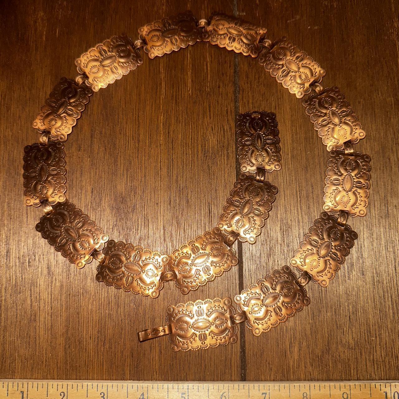 Women's Belt - Gold/Brown – 33” copper concho bel… - image 1