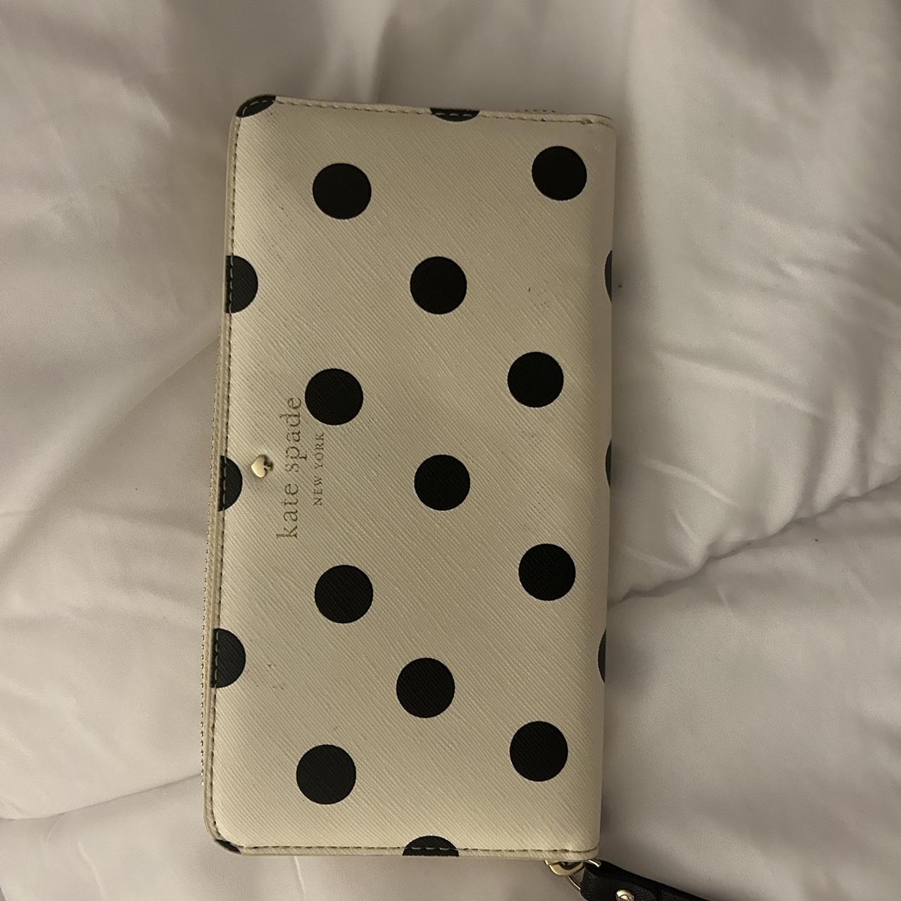 Kate Spade large zip up polka dot wallet! Depop