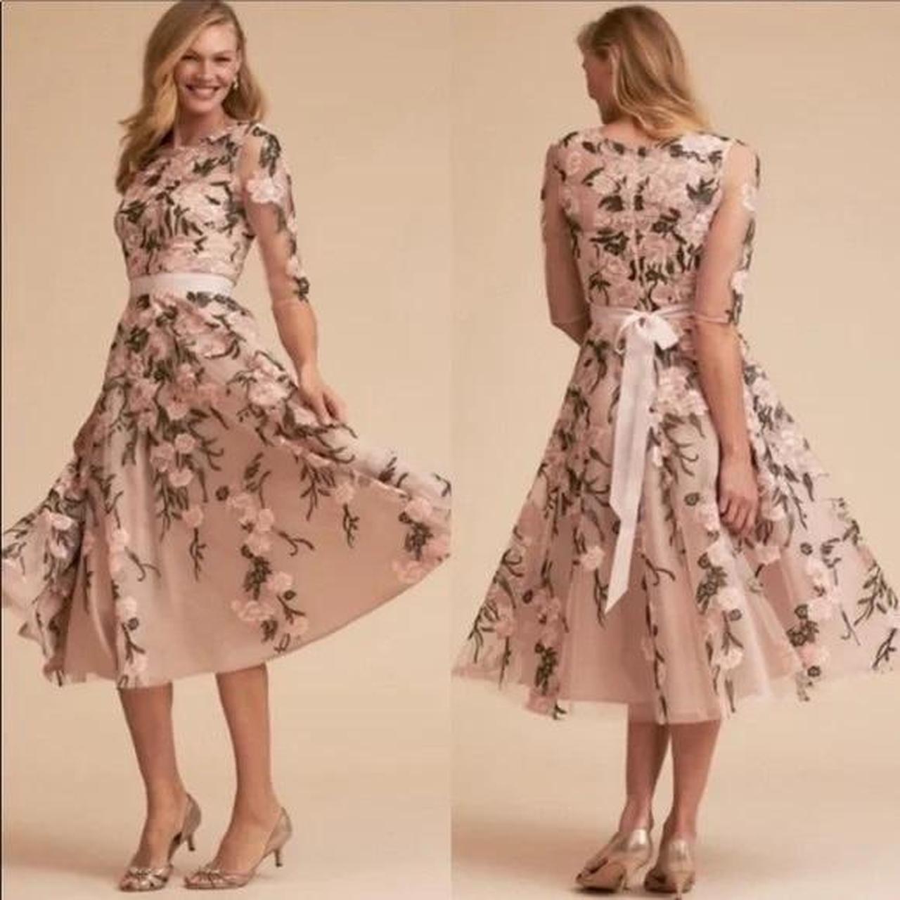 BHLDN By Anthropologie Linden Pink Floral Dress Size. Depop