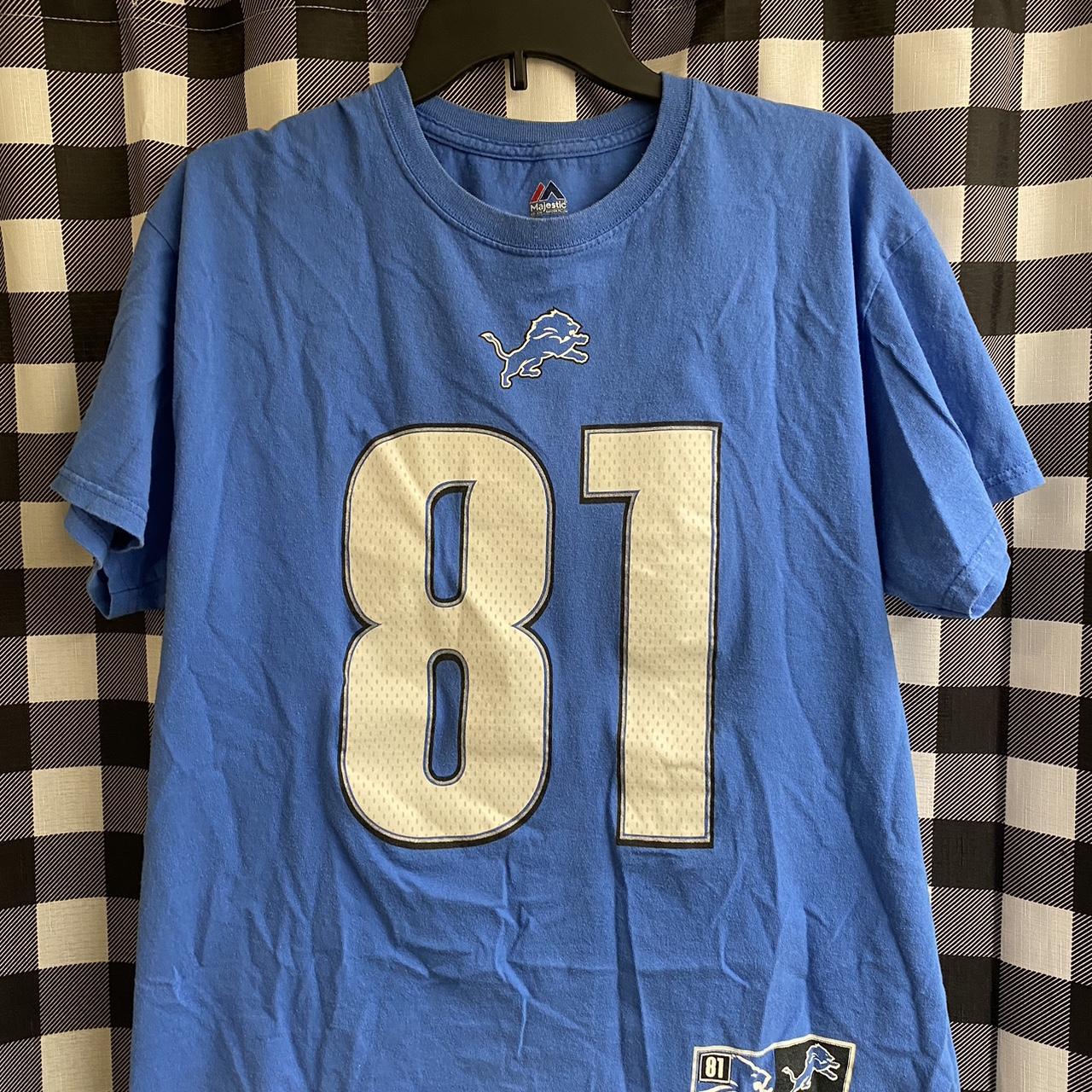 \ud83d\udd35\u26aa\ufe0f\ud83e\udd81DETROIT LIONS CALVIN JOHNSON SHIRSEY\ud83e\udd81\u26aa\ufe0f\ud83d\udd35 Majestic... - Depop