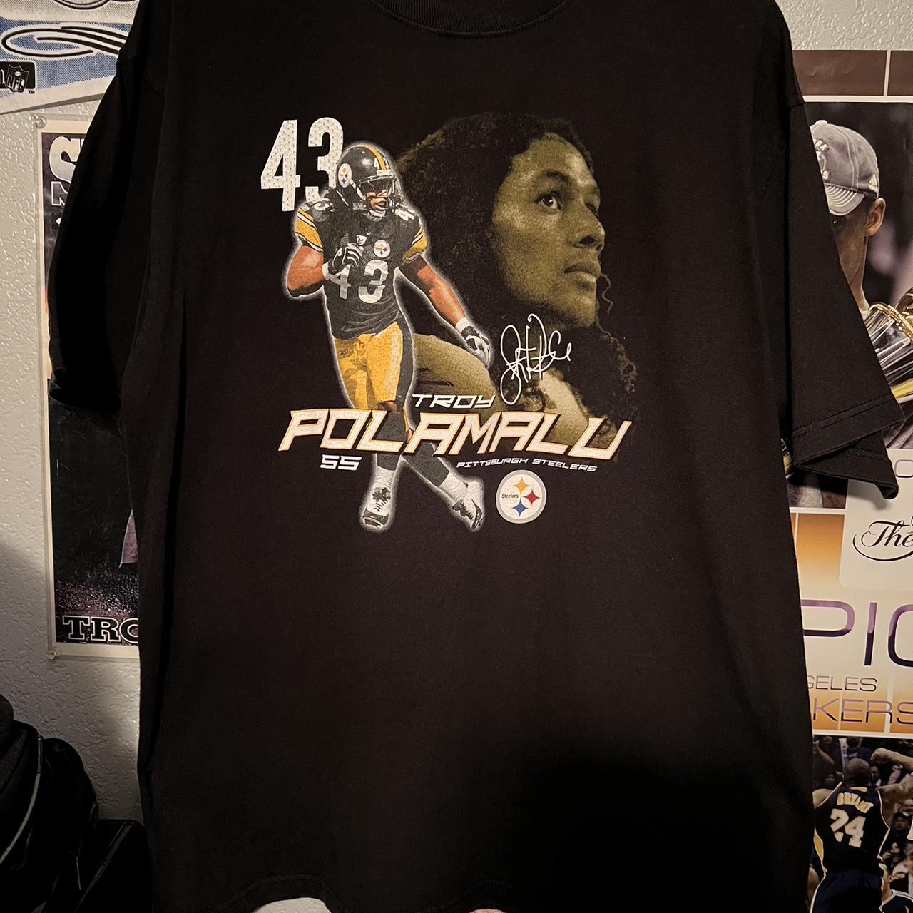 Troy Polamalu Pittsburgh Steelers NFL Youth Black T-Shirt