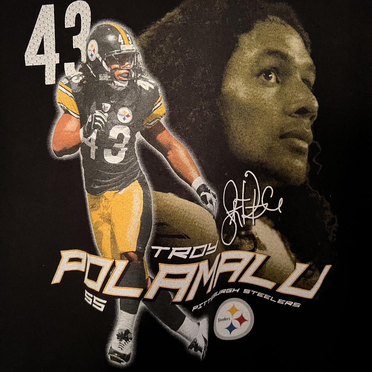 Vintage Reebok NFL Pittsburgh Steelers Troy Polamalu - Depop