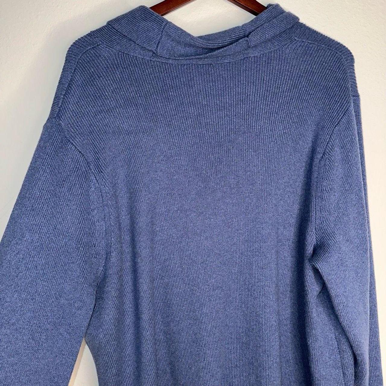 Item: J. Jill Womens 4X Solid Blue Ribbed Cowl Neck - Depop