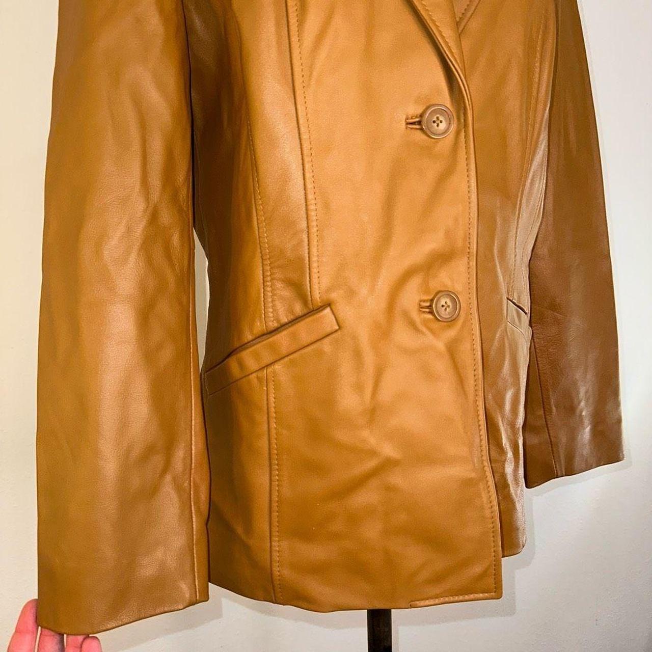 Preston & York Womens M Genuine Lambskin Y2K newest Soft Caramel Blazer Jacket