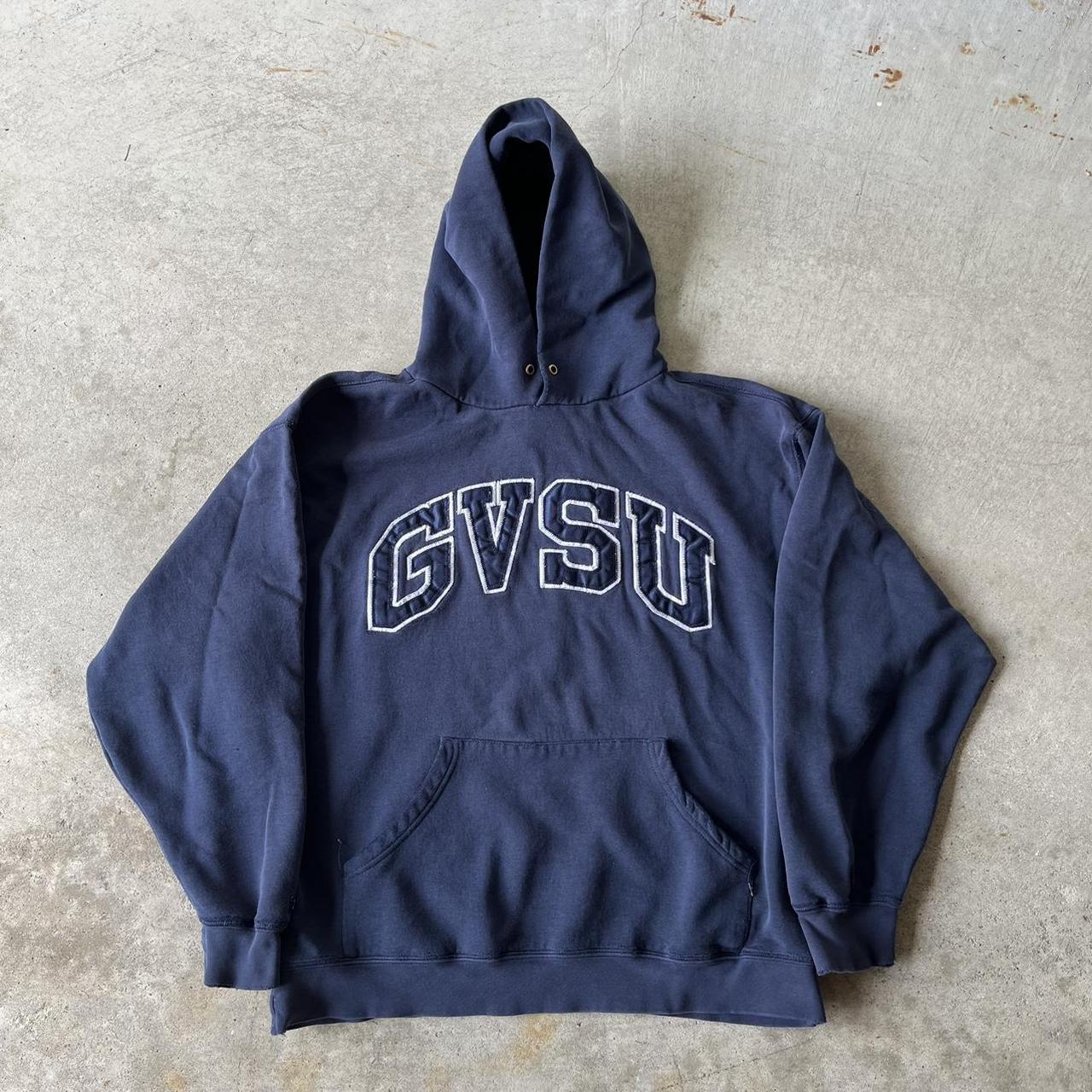 Vintage GVSU Navy Hoodie Size large Please keep in... - Depop