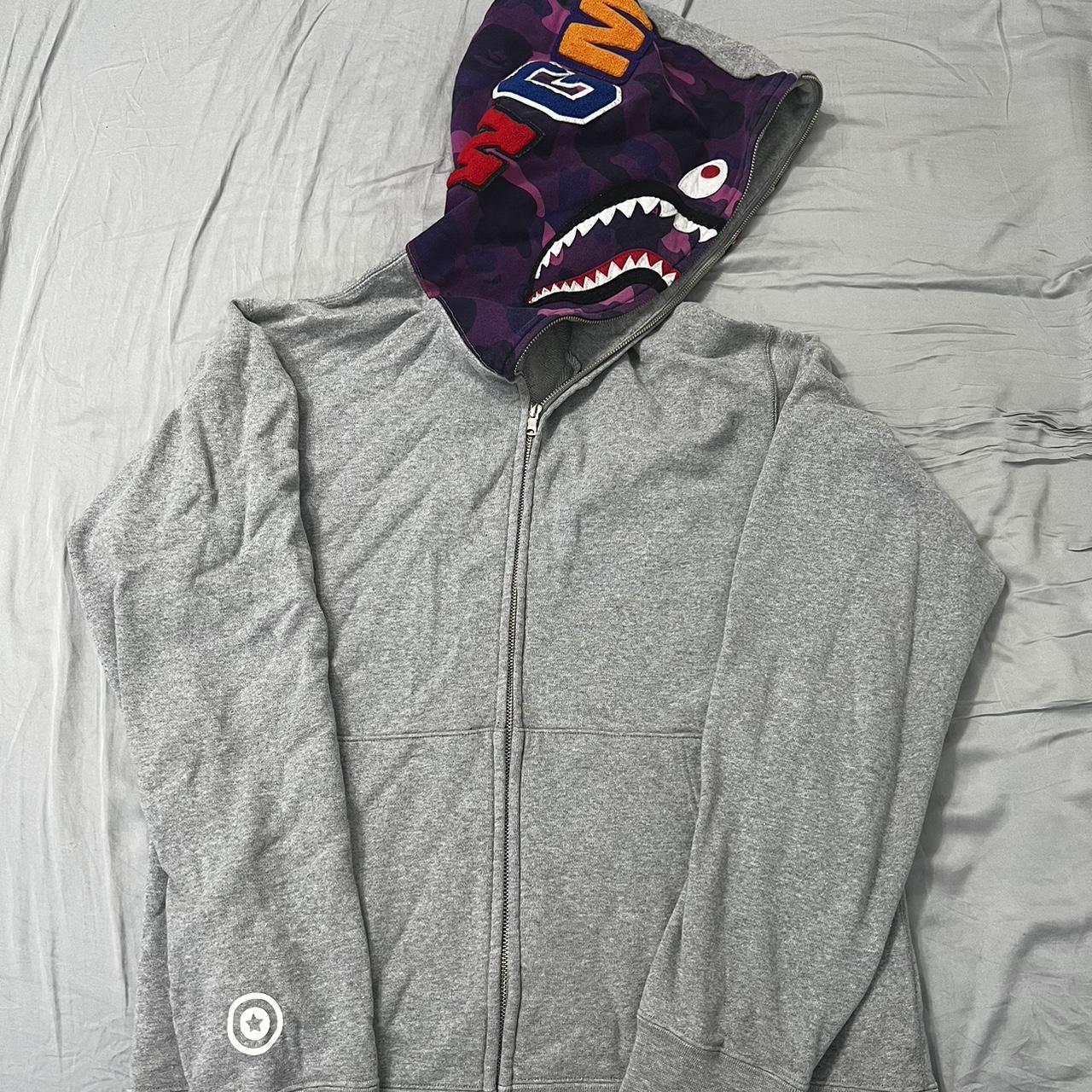 Grey and purple bape hoodie best sale