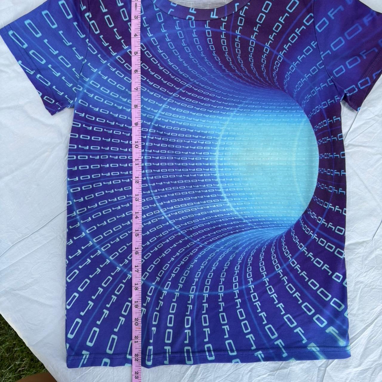 Women's T-shirt - Blue/Multi - M – binary code gr… - image 4