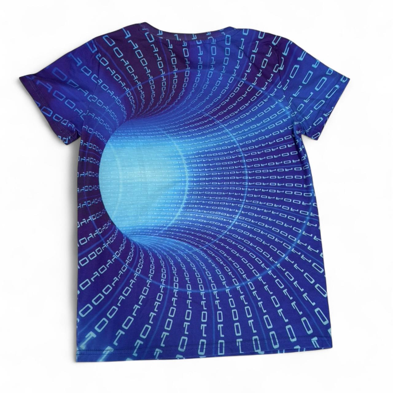 Women's T-shirt - Blue/Multi - M – binary code gr… - image 7