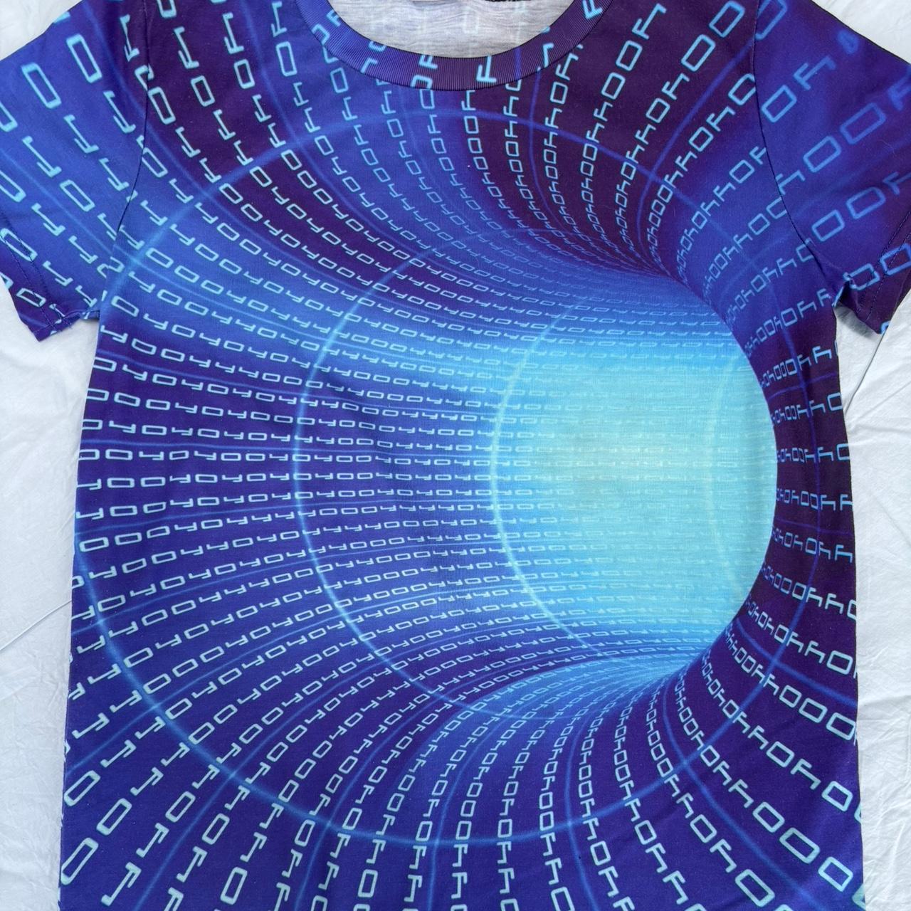 Women's T-shirt - Blue/Multi - M – binary code gr… - image 6