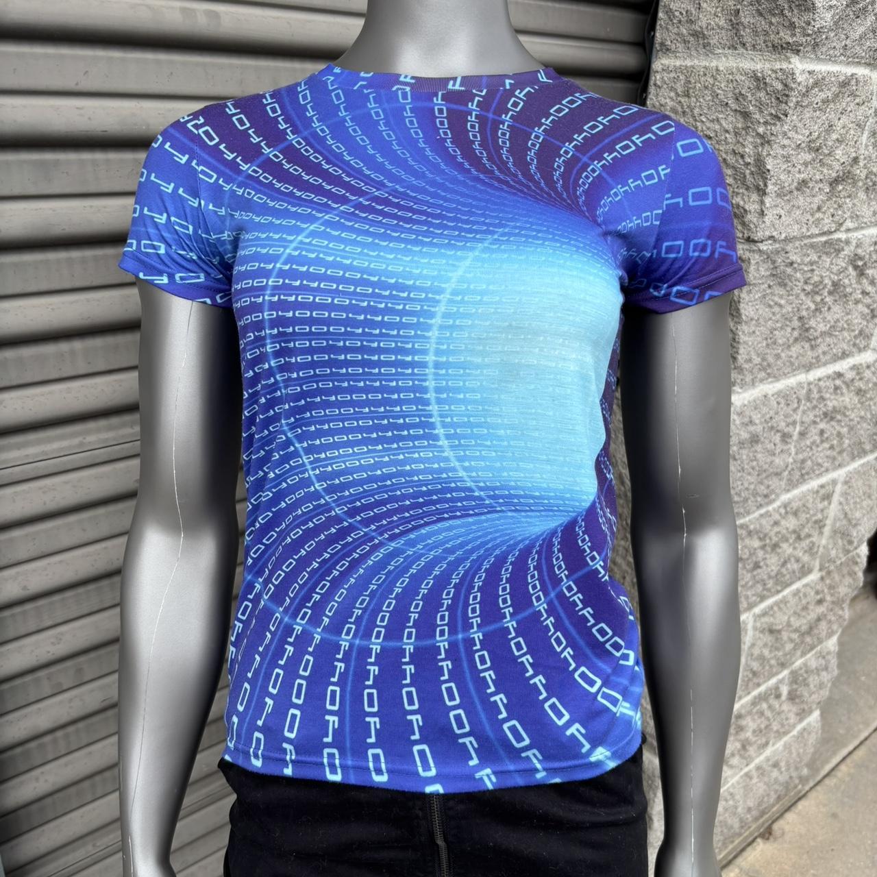 Women's T-shirt - Blue/Multi - M – binary code gr… - image 8