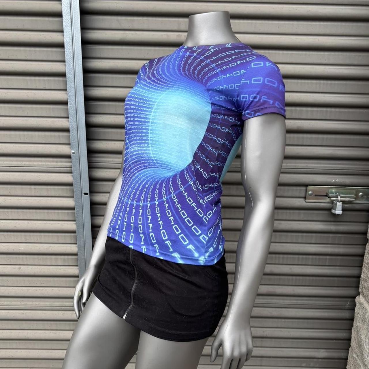 Women's T-shirt - Blue/Multi - M – binary code gr… - image 1