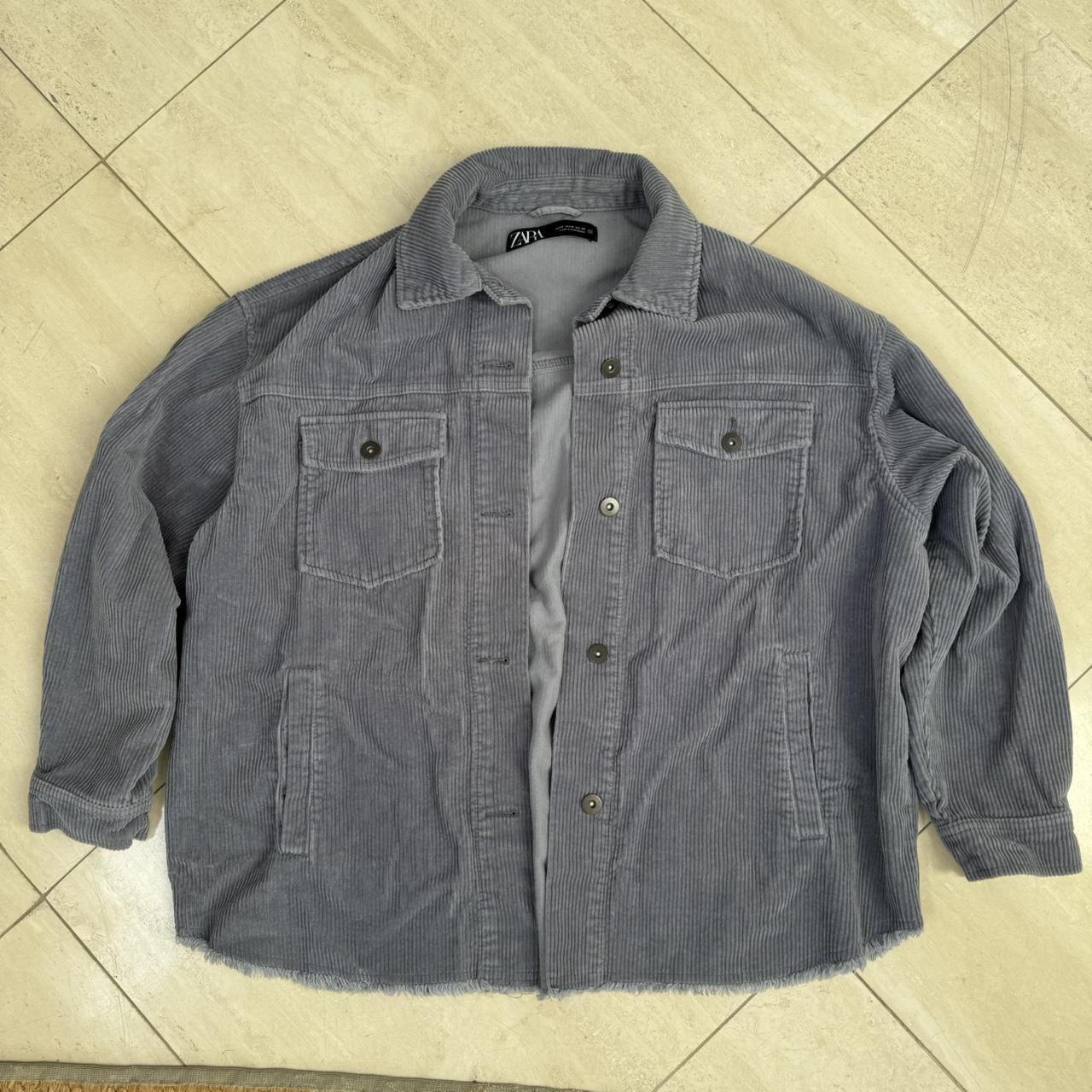 Women's blue Corduroy overshirt Zara Size M Dm Depop