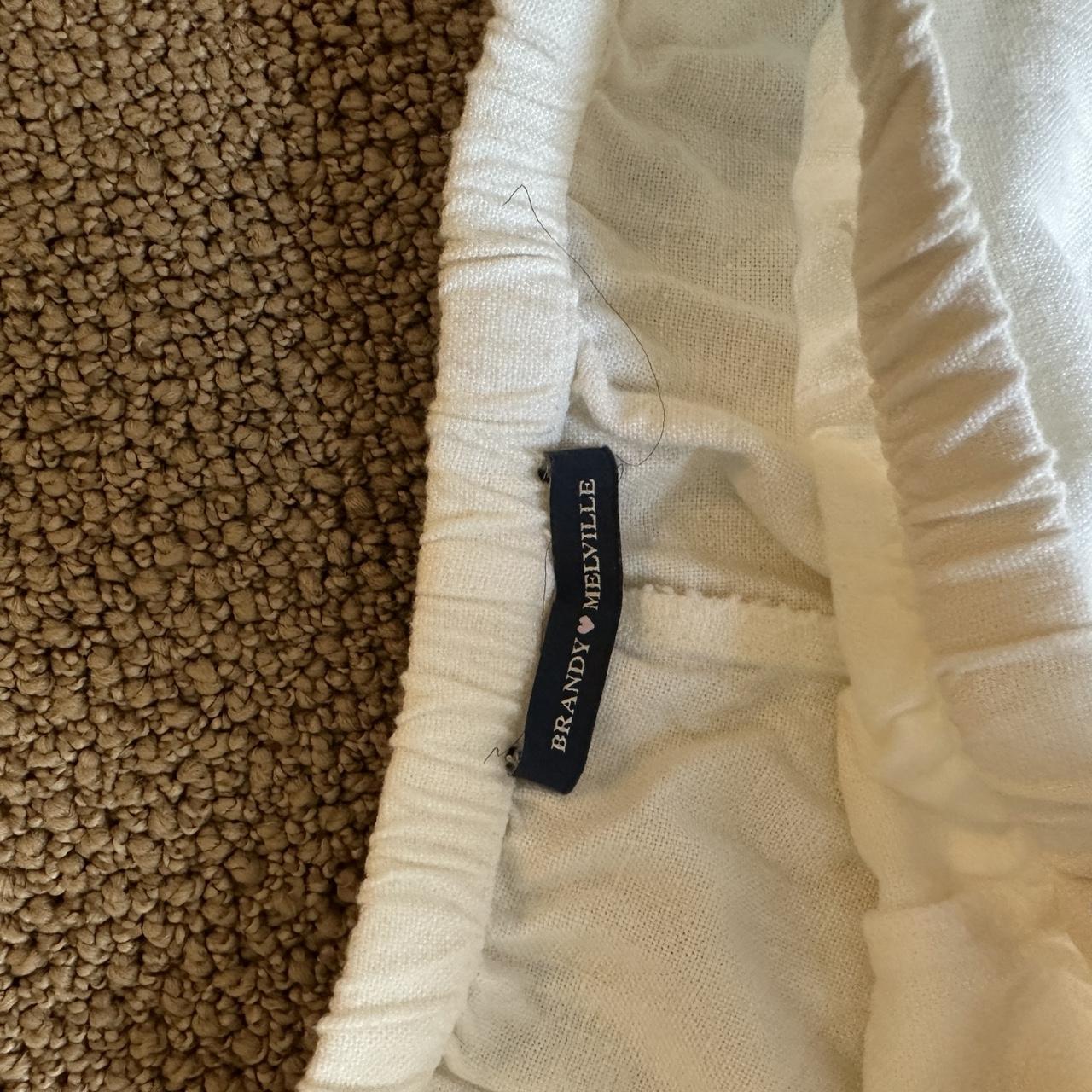 Rare brandy Melville white linen beach lounge pants... - Depop